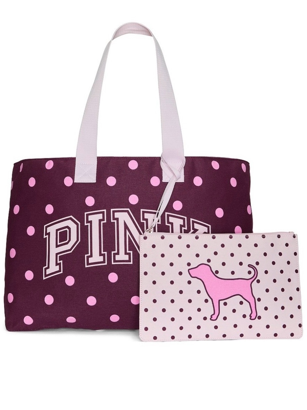 Victoria’s Secret PINK Large Canvas Tote and Pouch Brand New
